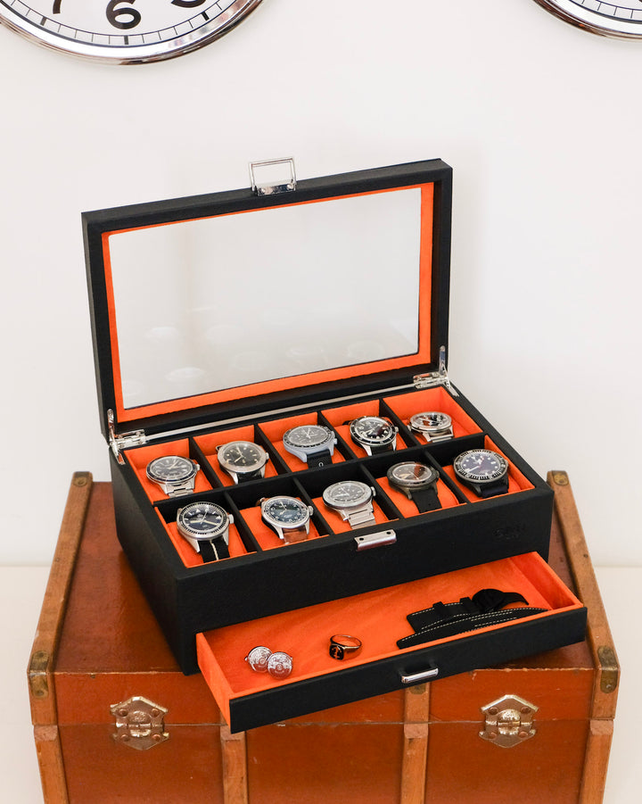 Jean Uhrenbox 10 Fächer + Schublade