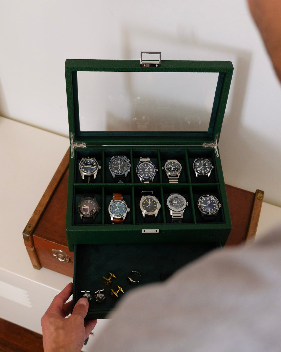 Jean Uhrenbox 10 Fächer + Schublade