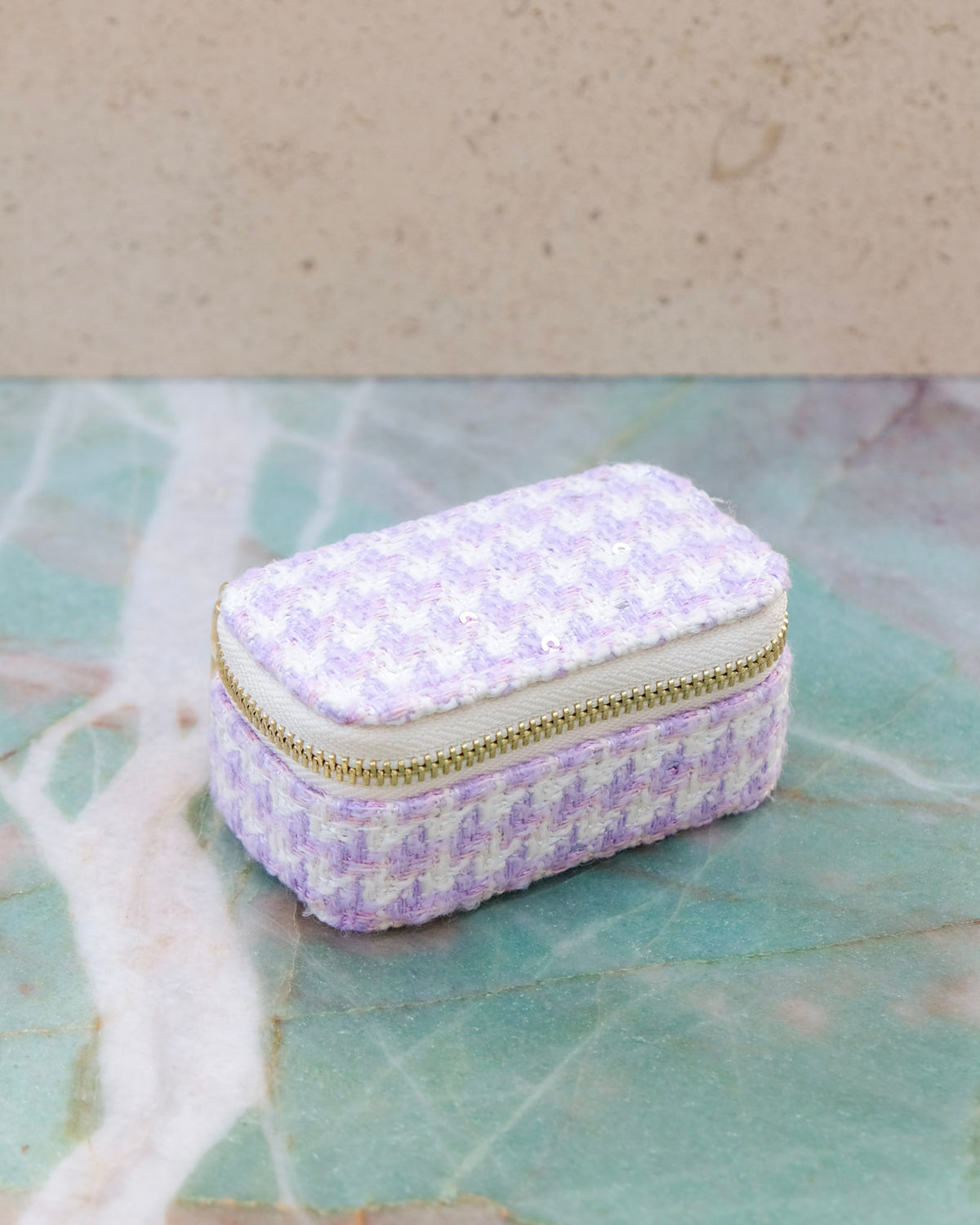 Mini-Reiseschmuckbox Marie im Hahnentritt-Design – Outlet