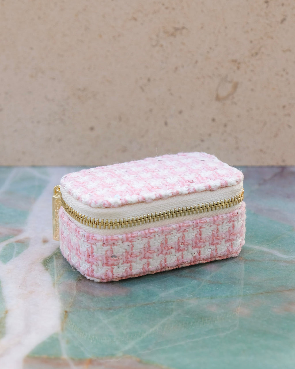 Mini-Reiseschmuckbox Marie im Hahnentritt-Design – Outlet