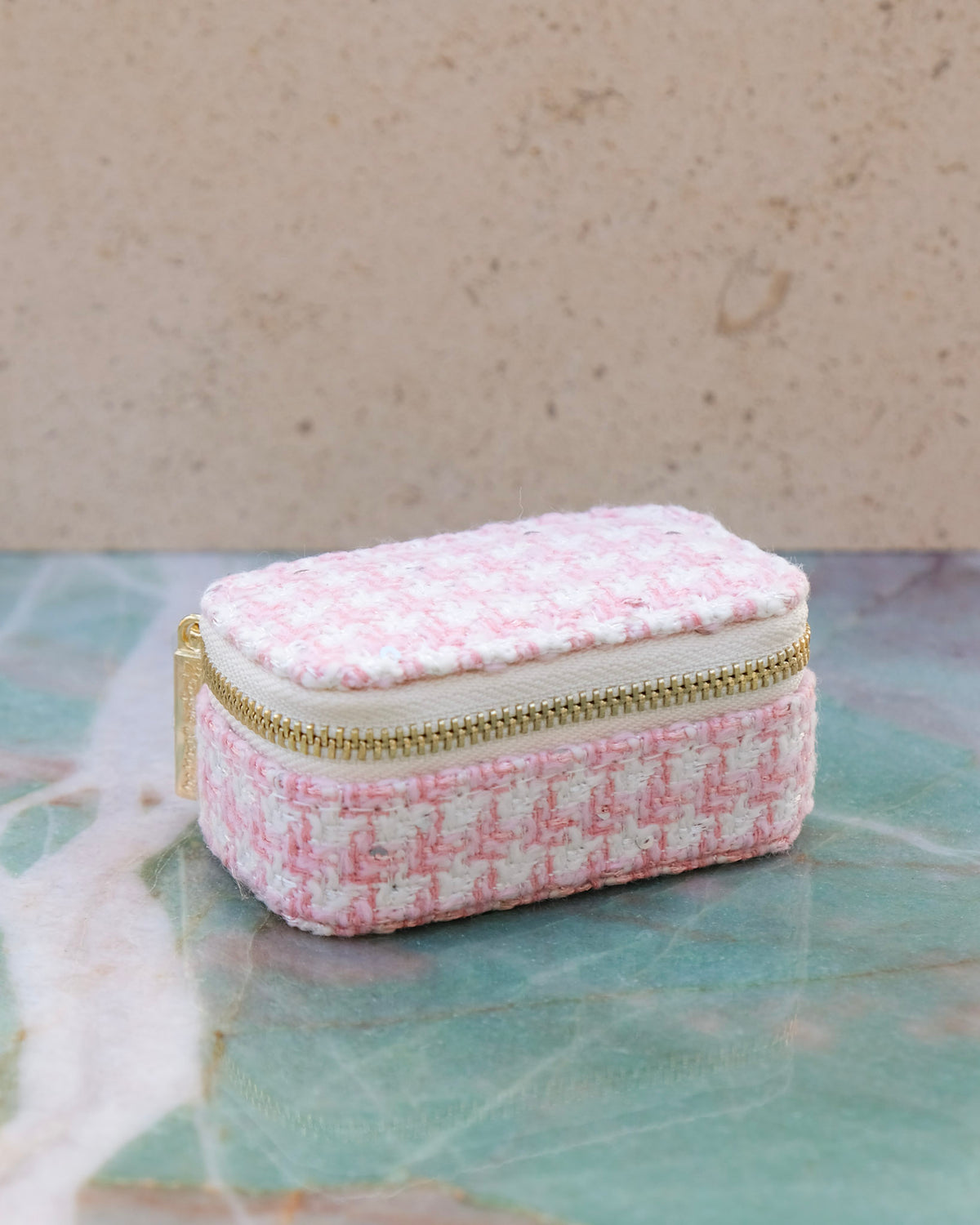 Mini-Reiseschmuckbox Marie im Hahnentritt-Design – Outlet