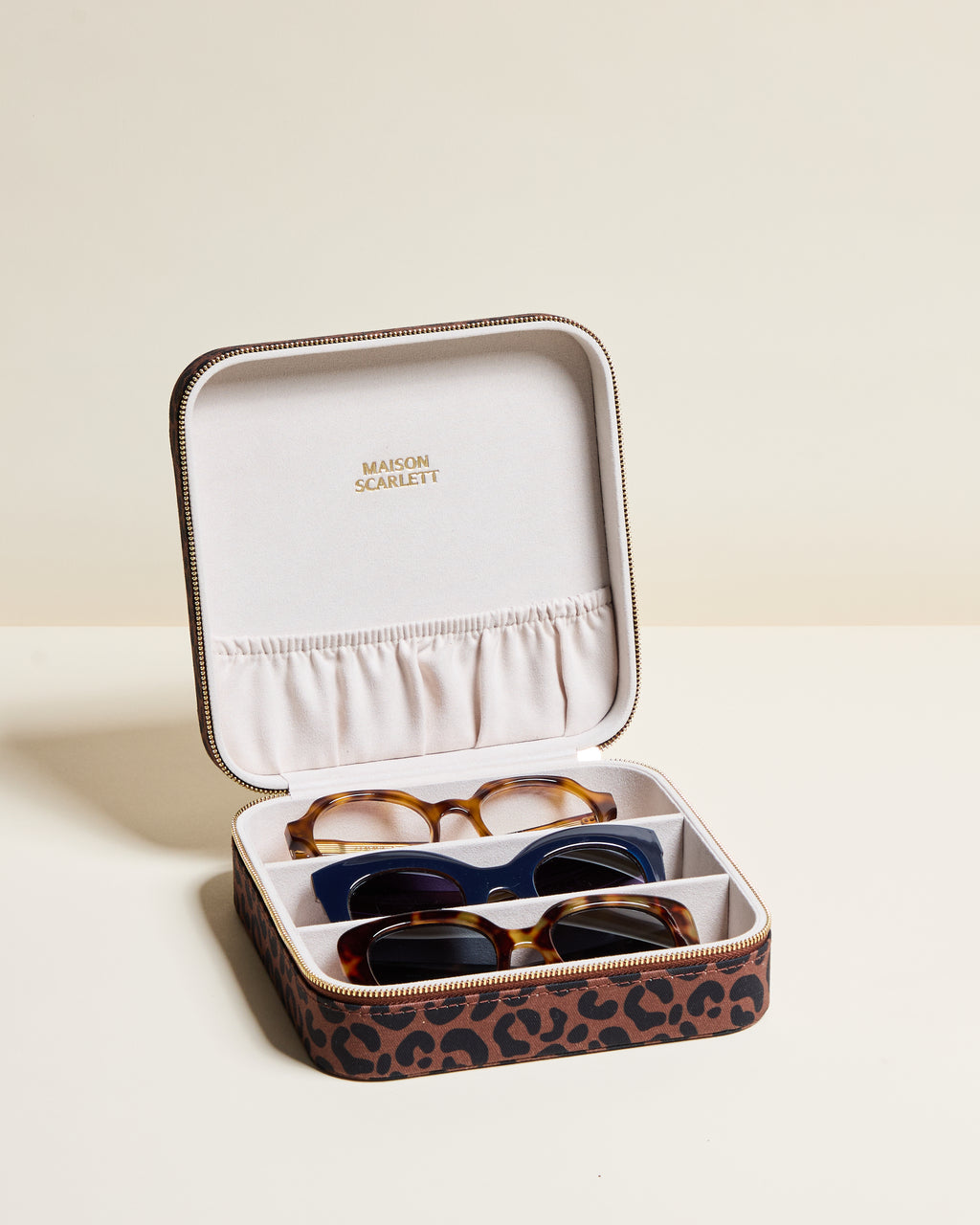 Brillenbox Joséphine mit Leopardenmuster