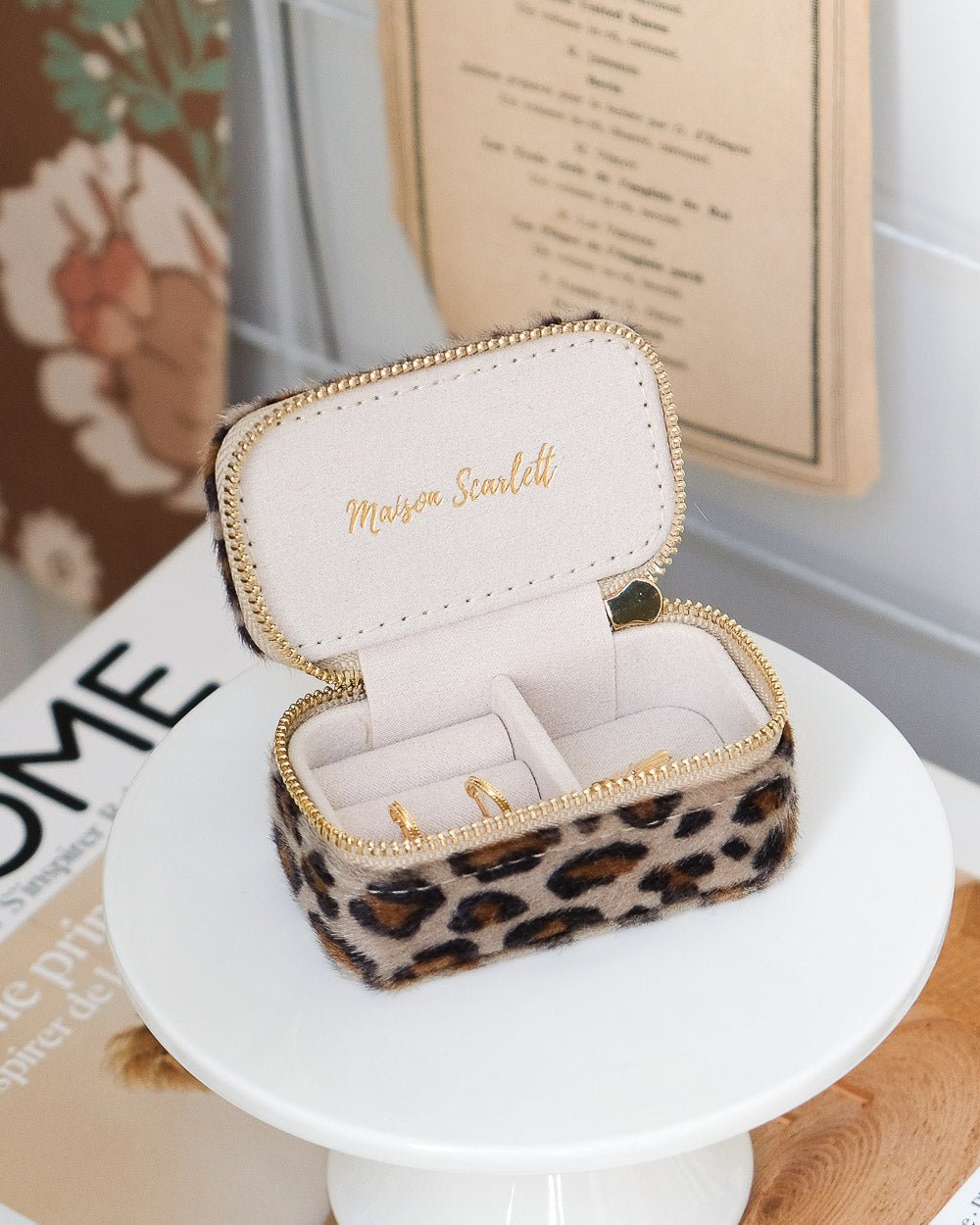 Marie Leopard Mini-Reise-Schmuckkästchen