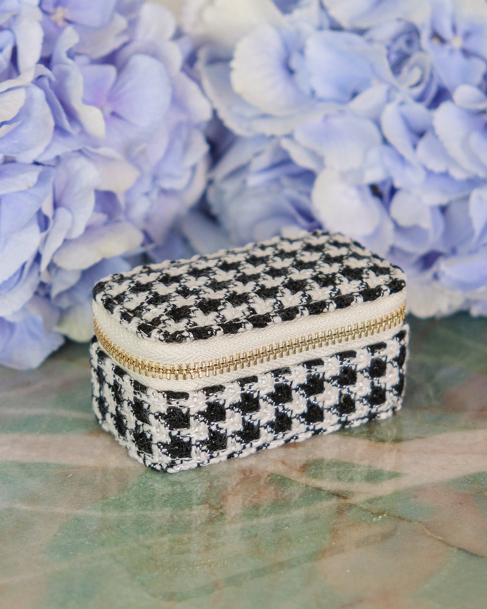 Mini-Reiseschmuckbox Marie im Hahnentritt-Design – Outlet