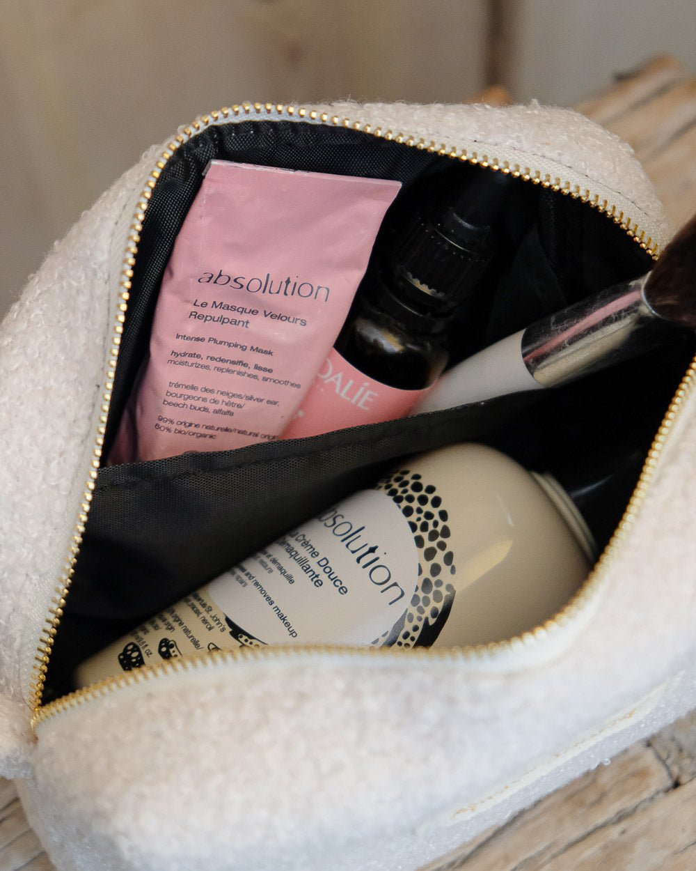 Kulturtasche Charlotte aus Teddyfell – Outlet